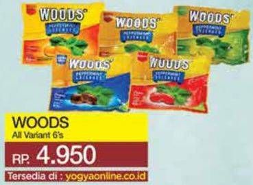 Promo Harga WOODS Peppermint Lozenges All Variants 6 pcs - Yogya