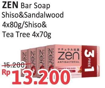 Promo Harga ZEN Anti Bacterial Body Soap Shiso Sandalwood, Pure Tea Tree 70 gr - Alfamidi