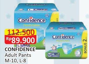 Promo Harga Confidence Adult Diapers Pants L8+2, M10+2 10 pcs - Alfamart