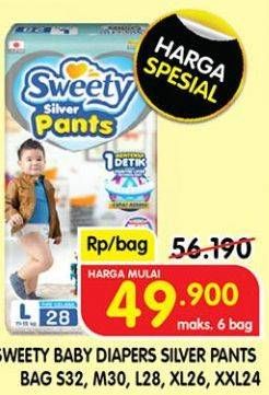 Promo Harga Sweety Silver Pants S32, M30, XXL24, XL26, L28 24 pcs - Superindo