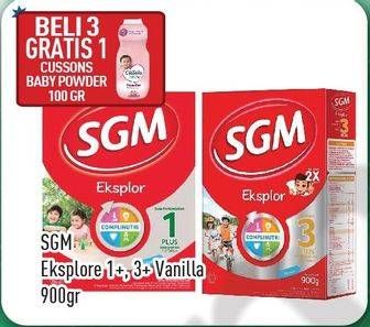 Promo Harga SGM Eksplor 1+/ 3+ Vanilla 900 gr - Hypermart