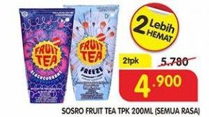 Promo Harga SOSRO Fruit Tea All Variants per 2 botol 200 ml - Superindo