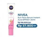 Promo Harga NIVEA Sun Face Serum Protect & White SPF 50+ Instant Aura 30 ml - Alfamart