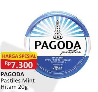 Promo Harga PAGODA Pastiles Mint Hitam 20 gr - Alfamart