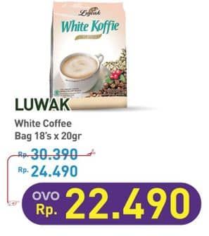 Promo Harga Luwak White Koffie Original per 18 sachet 20 gr - Hypermart