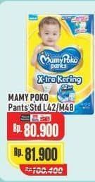 Promo Harga Mamy Poko Pants Xtra Kering L42, M48 42 pcs - Alfamart