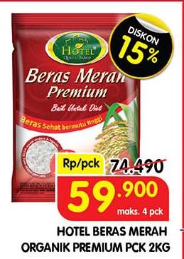 Promo Harga Hotel Beras Merah Premium 2000 gr - Superindo