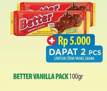 Promo Harga Roma Better Sandwich Vanilla Cream 120 gr - Hypermart