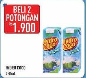 Promo Harga HYDRO COCO Minuman Kelapa Original per 2 box 250 ml - Hypermart