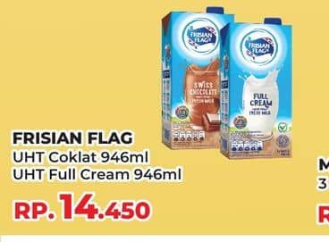 Promo Harga Frisian Flag Susu UHT Purefarm Full Cream, Swiss Chocolate 946 ml - Yogya