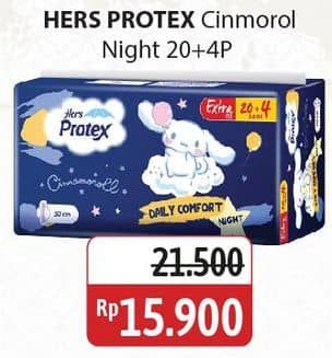 Promo Harga Hers Protex Comfort Night Wing 30cm 24 pcs - Alfamidi