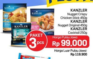 Promo Harga Kanzler Nugget Crispy Stick + Original + Kanzler Cocktail  - LotteMart