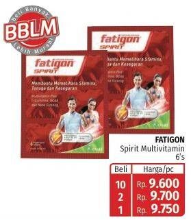 Promo Harga Fatigon Spirit Suplemen Penambah Tenaga 6 pcs - Lotte Grosir