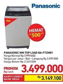Promo Harga PANASONIC NA-F72MB1 Washing Machine  - Carrefour