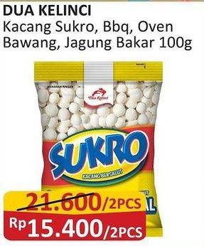 Promo Harga Dua Kelinci Kacang Sukro BBQ, Oven Rasa Bawang, Oven Rasa Jagung Bakar, Original 100 gr - Alfamart