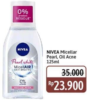 Promo Harga Nivea MicellAir Skin Breathe Micellar Water Pearl White, Oil Acne Care 125 ml - Alfamidi