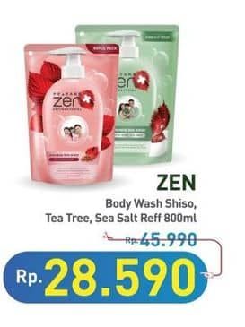 Promo Harga ZEN Anti Bacterial Body Wash Shiso Tea Tree, Shiso Sea Salt 900 ml - Hypermart