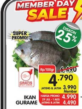 Promo Harga Ikan Gurame per 100 gr - Superindo