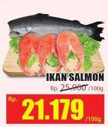 Promo Harga Salmon Headless per 100 gr - Hari Hari