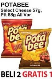Promo Harga POTABEE Snack Potato Chips Melted Cheese, BBQ Beef 57 gr - Alfamart