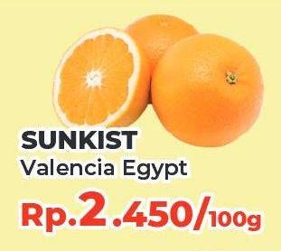 Promo Harga Jeruk Sunkist Valencia Egypt per 100 gr - Yogya