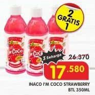 Promo Harga Inaco Im Coco Drink Strawberry 350 ml - Superindo