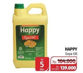 Promo Harga HAPPY Soya Oil 5000 ml - Lotte Grosir