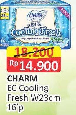 Promo Harga Charm Extra Comfort Cooling Fresh Wing 23cm 16 pcs - Alfamart