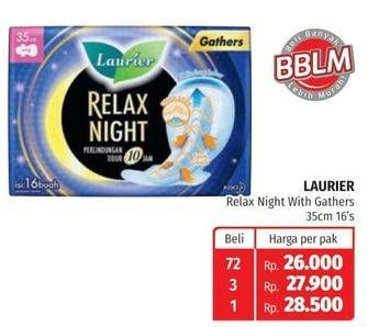 Promo Harga Laurier Relax Night Gathers 35cm 16 pcs - Lotte Grosir