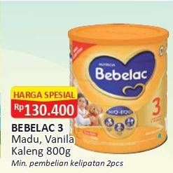 Promo Harga Bebelac 3 Susu Pertumbuhan Vanila, Madu 800 gr - Alfamart