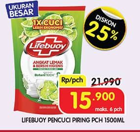 Promo Harga Lifebuoy Pencuci Piring 1500 ml - Superindo