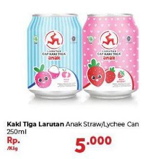 Promo Harga CAP KAKI TIGA Larutan Penyegar Anak Strawberry, Lychee 250 ml - Carrefour
