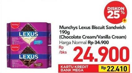 Promo Harga BISKIES Sandwich Biscuit Chocolate 190 gr - Carrefour