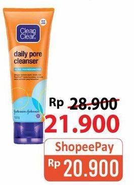 Promo Harga CLEAN & CLEAR Daily Pore Cleanser 100 ml - Alfamart