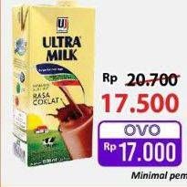 Promo Harga Ultra Milk Susu UHT Coklat, Full Cream 1000 ml - Alfamart