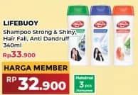 Promo Harga Lifebuoy Shampoo Strong Shiny, Anti Hair Fall, Anti Dandruff 340 ml - Yogya