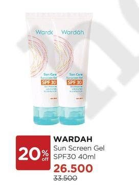 Promo Harga WARDAH Sunscreen Gel SPF 30 40 ml - Watsons
