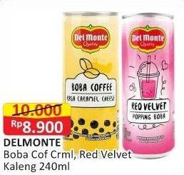 Promo Harga Del Monte Boba Drink Coffee Caramel Cheese, Red Velvet 240 ml - Alfamart