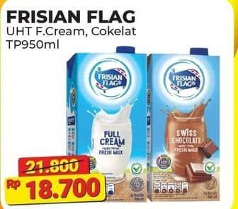 Promo Harga Frisian Flag Susu UHT Purefarm Full Cream, Swiss Chocolate 946 ml - Alfamart