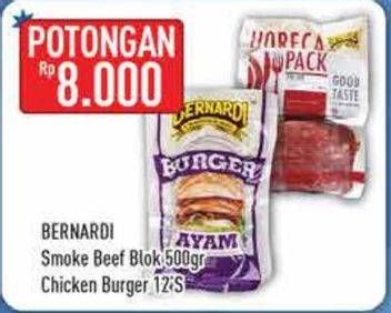 Promo Harga BERNARDI Smoked Beef 500gr/Burger Ayam  - Hypermart