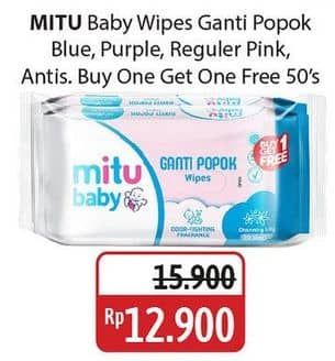 Promo Harga Mitu Baby Wipes Ganti Popok Blue Charming Lily, Pink Sweet Rose, Purple Playful Fressia 50 pcs - Alfamidi