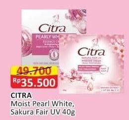 Promo Harga Citra Facial Moisturizer Pearly White UV, Sakura Glow UV 40 gr - Alfamart