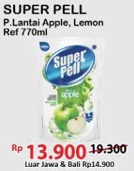 Promo Harga SUPER PELL Pembersih Lantai Fresh Apple, Lemon Ginger 770 ml - Alfamart
