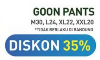 Promo Harga Goon Premium Pants Massara Sara Jumbo M30, L24, XL22, XXL20 20 pcs - Hypermart