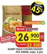 Promo Harga SUNNY GOLD Chicken Nugget 500 gr - Superindo