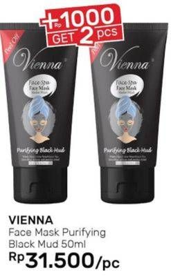 Promo Harga VIENNA Face Mask Purifying Black Mud 50 ml - Guardian