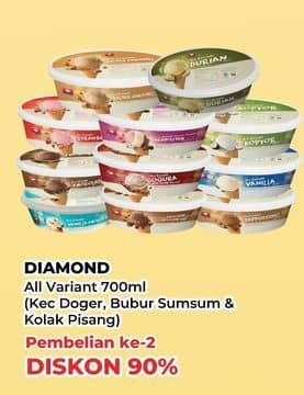 Promo Harga Diamond Ice Cream Es Doger, Bubur Sumsum, Kolak Pisang 700 ml - Yogya