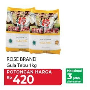 Promo Harga Rose Brand Gula Kristal Putih Kuning 1000 gr - Yogya