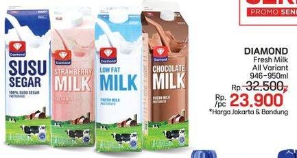 Promo Harga Diamond Fresh Milk All Variants 946 ml - LotteMart