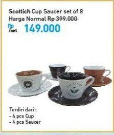 Promo Harga SCOTTICH Cup Saucer Set per 8 pcs - Carrefour